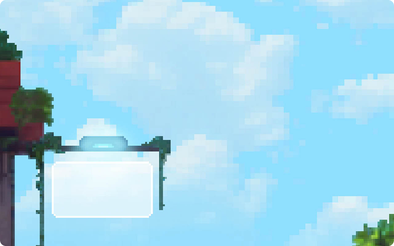 Pixel-Art-Szene aus dem Serious Game Flugmodus Fokusguide mit Timer